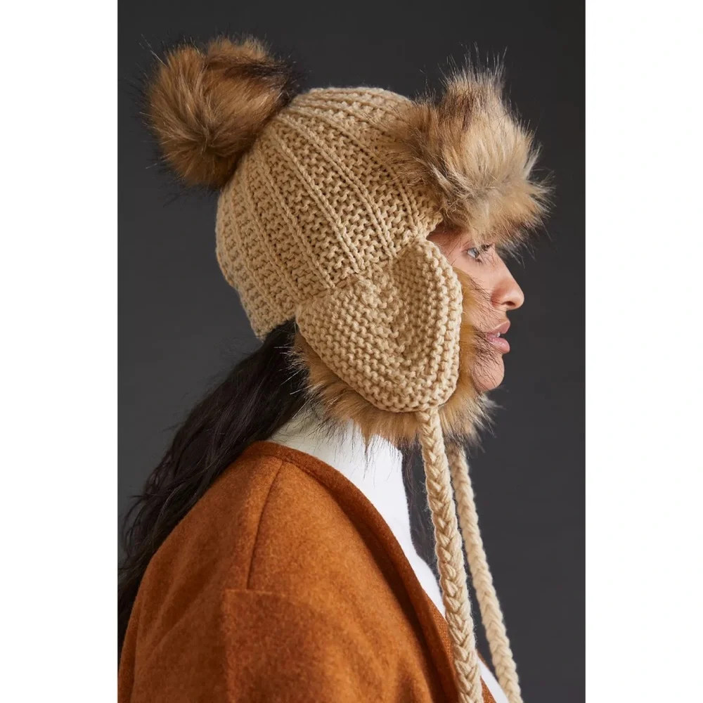 Anthropologie Faux Fur-Lined Trapper Hat - Picture 2 of 8